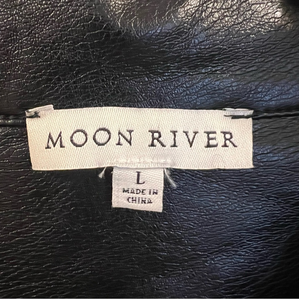 MOON RIVER fringe faux leather jacket western boho oversized - Picture 2 of 6